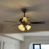 Black Walnut American Minimalist Style Ceiling Fan Light