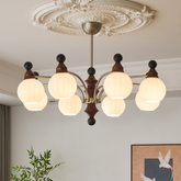 Walnut Mid-Century Chandelier