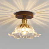 French Style Walnut Flush Mount Hallway Ceiling Light