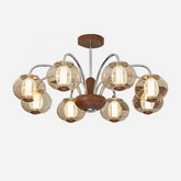 French Style Peach Wood Vintage Chandelier
