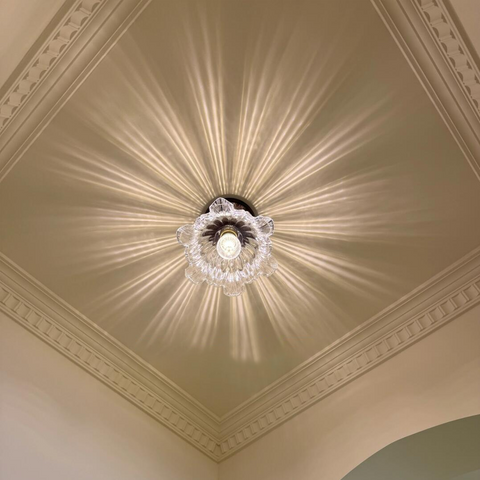 French Style Walnut Flush Mount Hallway Ceiling Light