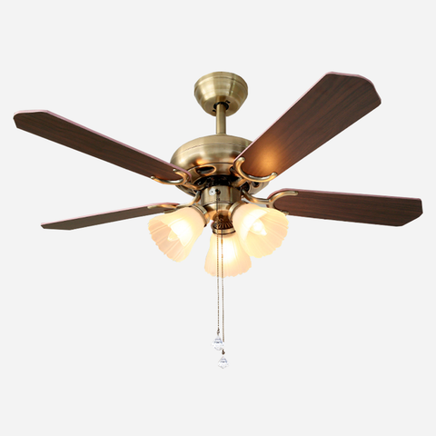 Black Walnut American Minimalist Style Ceiling Fan Light
