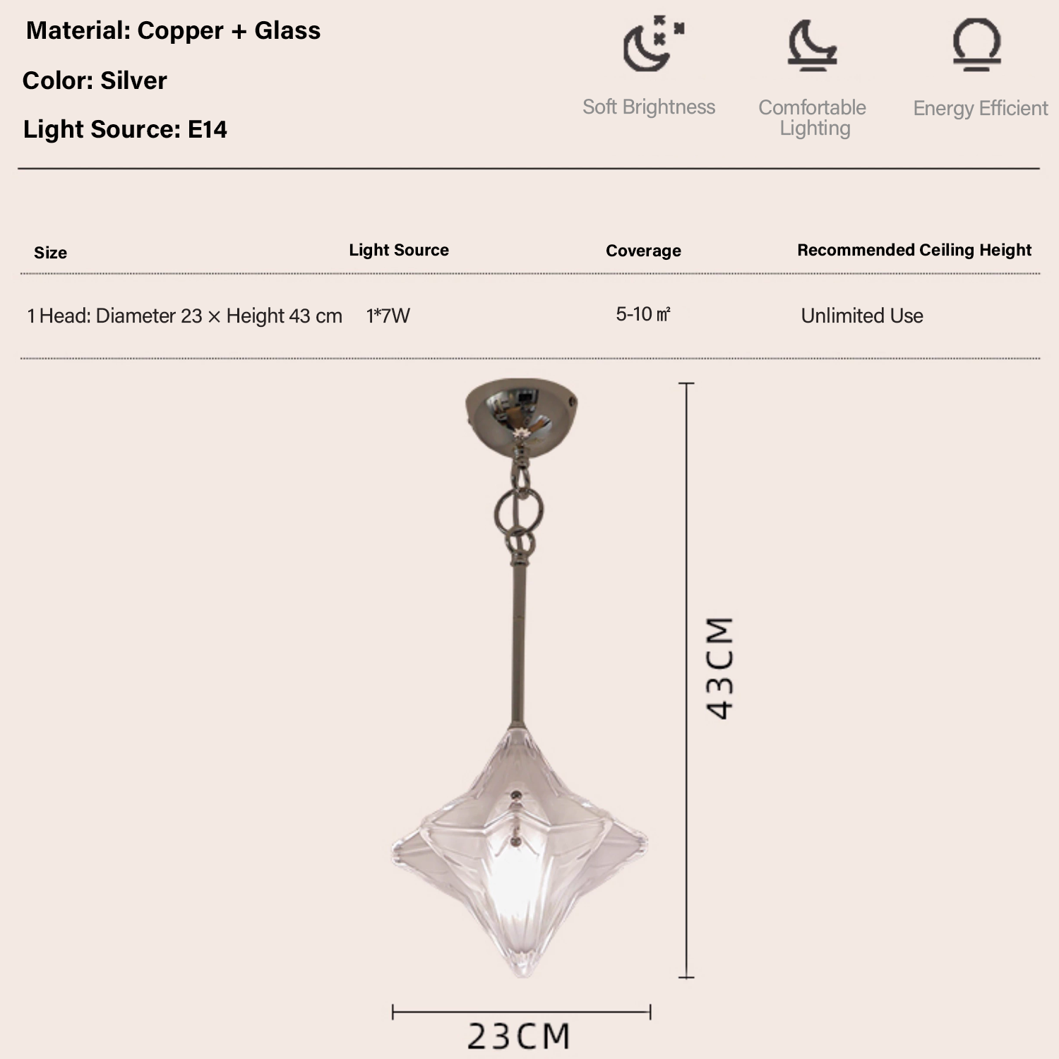 Vintage Murano Star Hallway Pendant & Ceiling Light