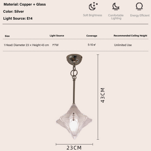 Vintage Murano Star Hallway Pendant & Ceiling Light